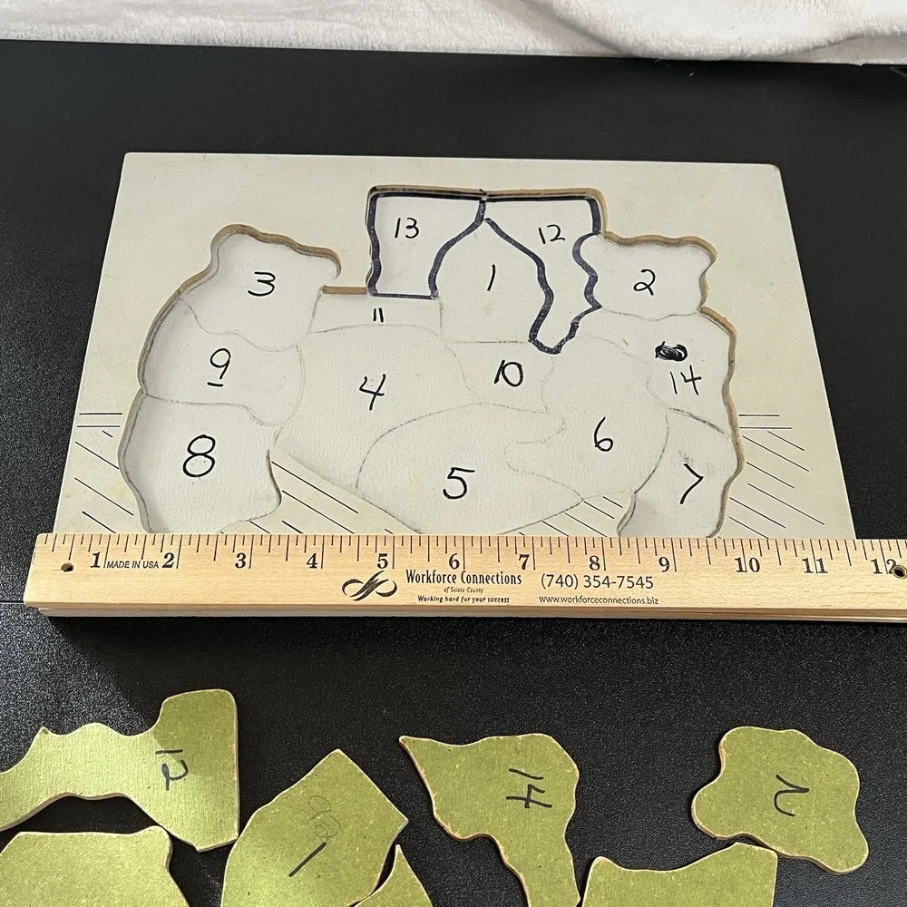 Vintage 1979 Judy Wooden Puzzle GOLDILOCKS and the THREE BEARS #J106007 14pc USA